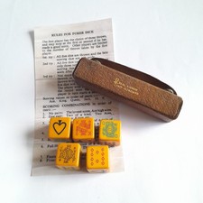 15mm Vintage Butterscotch Bakelite Poker Dice & Instructions