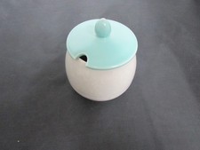 Retro Poole Pottery Two Tone Seagull and Ice Green -  Lidded Sugar Bowl
