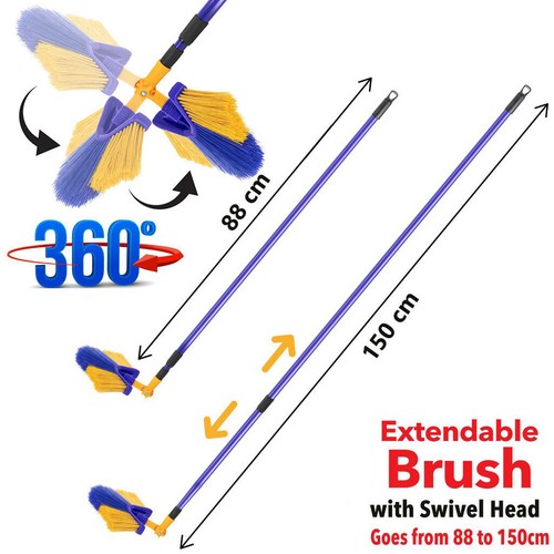 Telescopic floor sweeper - sweeper, brush