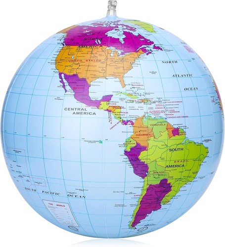 Inflatable world globe 38cm - world,