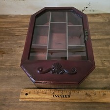 Wood Glass Octagon Curio