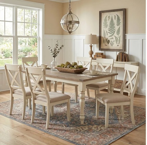Antique white dining set - 7, pc