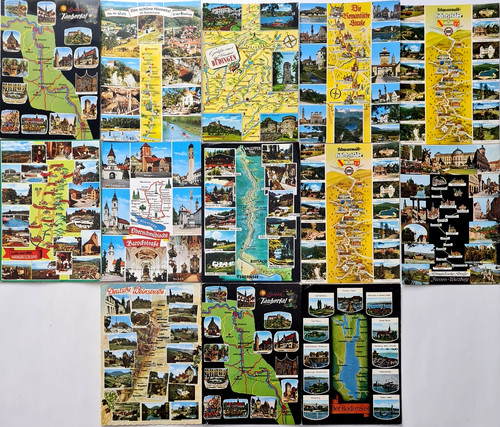 Postcards lot maps - x,