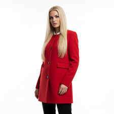 ZARA Red Collarless Long