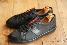 Prada black leather canvas - prada,