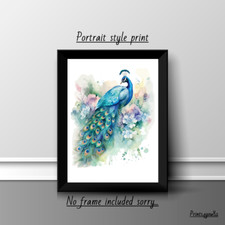 PEACOCK BIRD A4 PRINT POSTER
