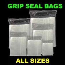 GRIP SEAL BAGS Self Resealable Clear Polythene Poly Plastic Zip Lock *ALL SIZES*