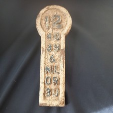 Vintage Railway Cast Iron Signal Box Lever Plate  12 40 39 & NIL OR 30 Railways 