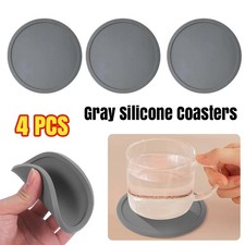4pcs Round Grey Silicone