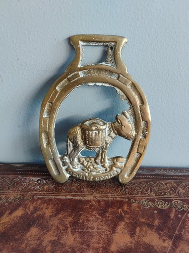 Horse brass clovelly - brass, donkey