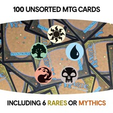100 MTG Magic the Gathering Unsorted Bulk with Rares  – R/UC/C/FOIL - FREE P&P