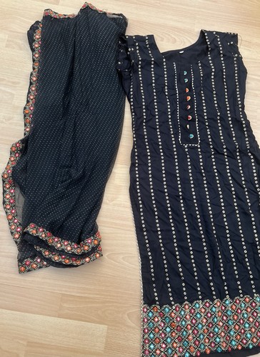 Black punjabi dress - black,