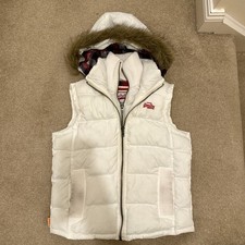 Superdry puffer gilet with fur hood