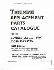 Triumph Parts Manual Book 1973