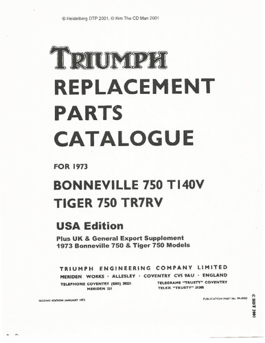 Triumph parts manual 1973 - triumph,