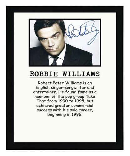 Robbie williams signed photo - robbie,