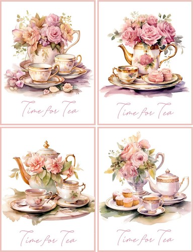 Shabby chic tea - 8, pots