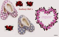Ladies/Girls S/M<>M/L Soft Snuggle Fit Furry Slippers With Gripper Soles Colours