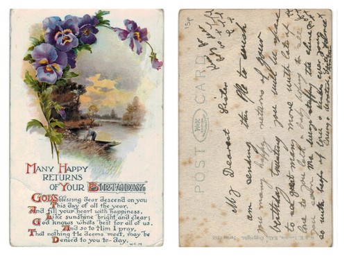 Postcard victorian floral - -,