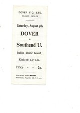 Dover v Southend United 1972 - 1973 friendly