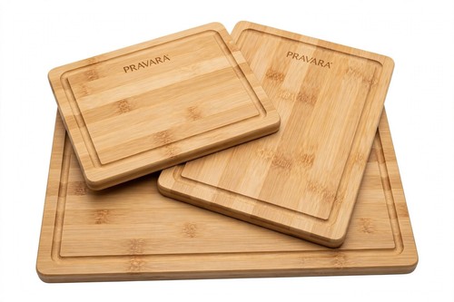 3pc bamboo chopping board set - chopping,