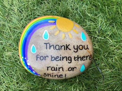 Hand painted pebble rainbow - pebble,