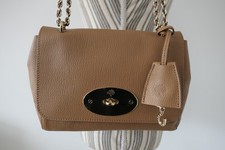 Mulberry Lily in Deer Brown Grainy Print Leather Cross body Bag - Regular size