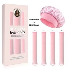 Pink Heatless Hair Curlers Rod