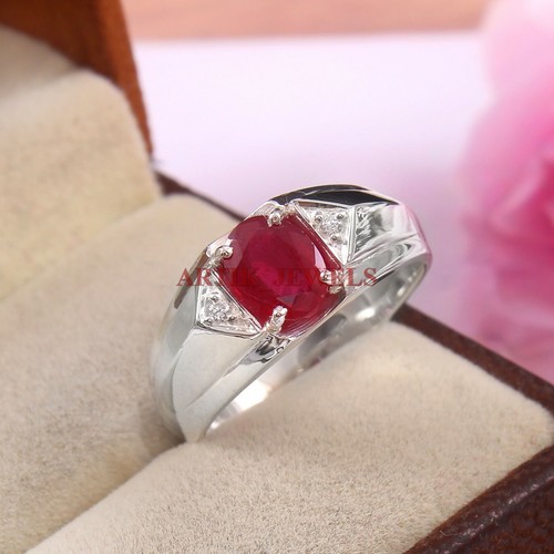 Heated ruby gemstone with - heated, 925