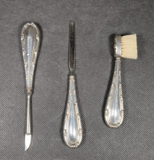 Henry Matthews~Antique Victorian 925 Silver~Birmingham~3 Piece Manicure Set
