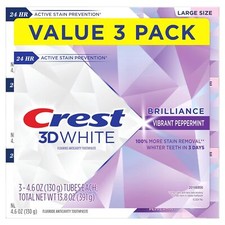 Crest 3D Whitening Toothpaste Brilliance Vibrant Peppermint Toothpaste
