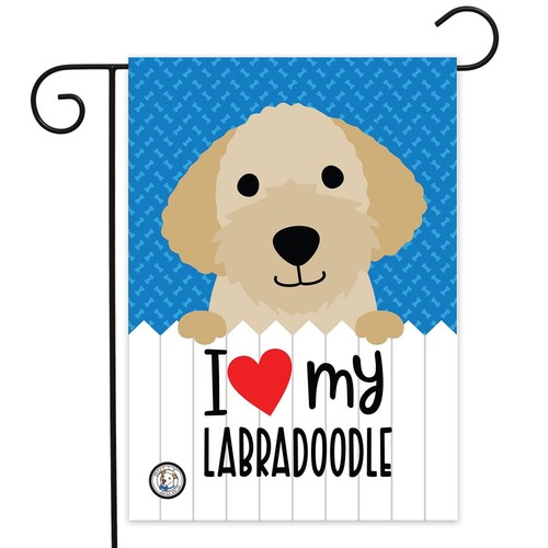 Labradoodle dog garden flag - dog, i