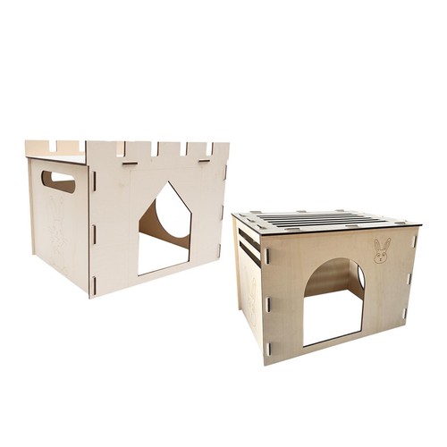Wooden rabbit house - wooden, hideaway