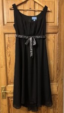 Simply Vera Wang Black Chiffon Layer Evening Dress UK 8