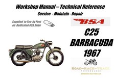 BSA C25 Barracuda Service Repair Workshop Manual USB 1967