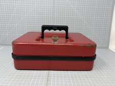 Vintage Red Metal Cash Box 10"
