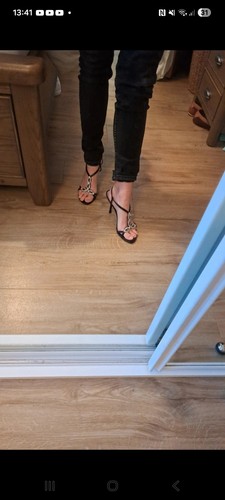 Black stiletto heels - black, with