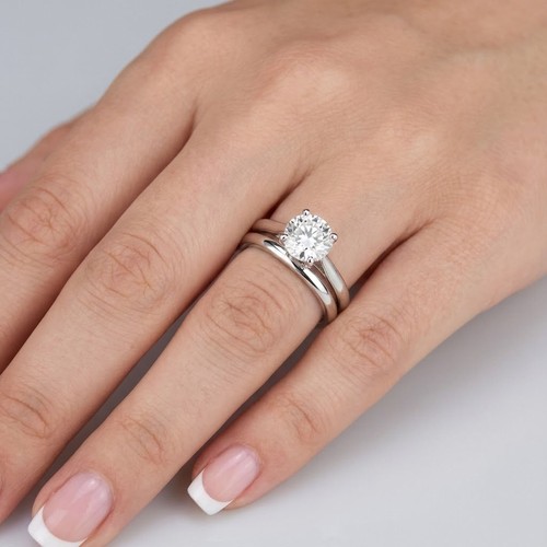 Solitaire engagement ring set - engagement,