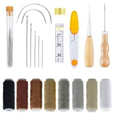 Canvas Home Leathercraft Tool Set Sewing Needles Upholstery Repair Kits Thread