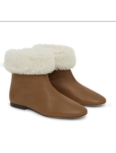 Genuine shearling cuff bootie - shearling,