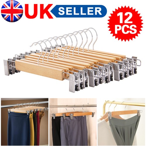 12pcs natural wooden trouser - wooden,