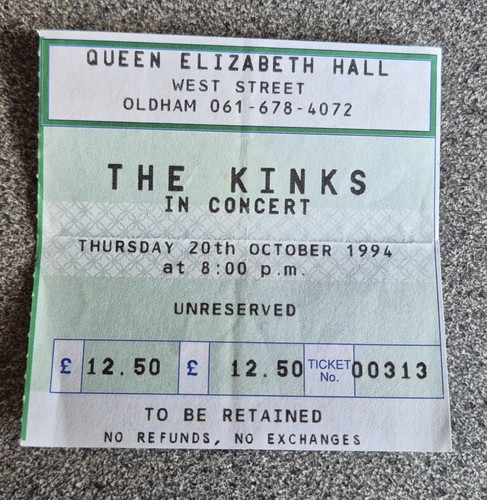 Used ticket stub the kinks - used,