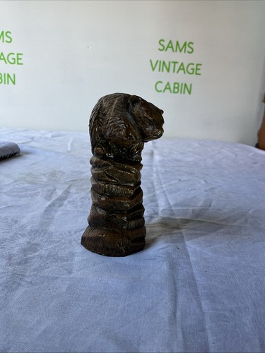 Hand carved wooden - wooden, bear