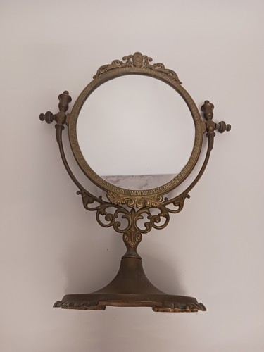 Vintage brass vanity mirror - brass,