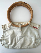 Miss Sixty RARE 90s Y2K Bamboo Jeans Bag Cream Denim Mini Kelly Bag Original