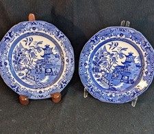 Pair Of Blue Willow Pattern