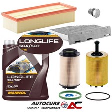 FOR VW GOLF GT 2.0 TDi MK5 FULL FILTER SERVICE KIT & 5L LONGLIFE ENGINE OIL