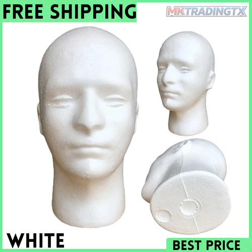 White styrofoam head - white,
