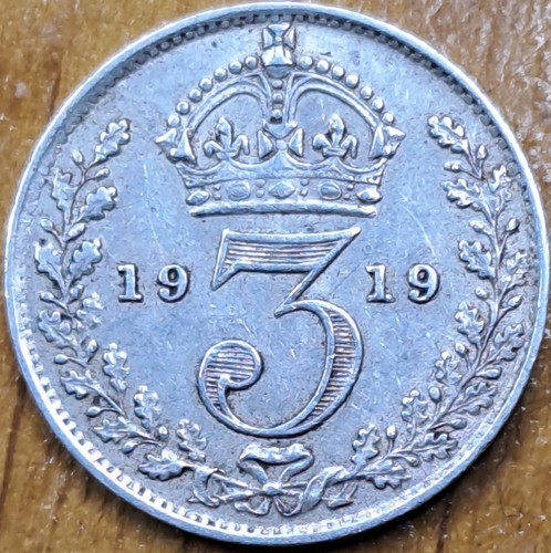 1919 silver threepence - threepence, 3d