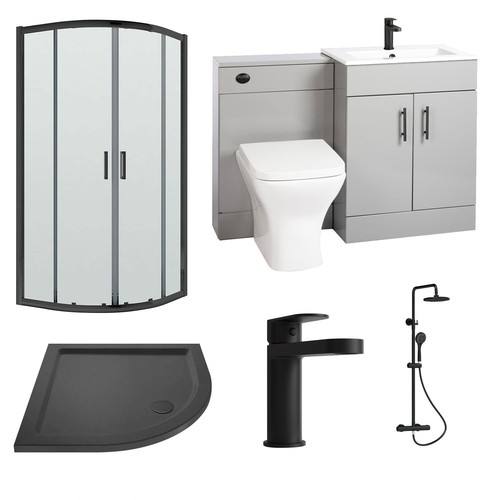 Bathroom black 900 - black, quadrant